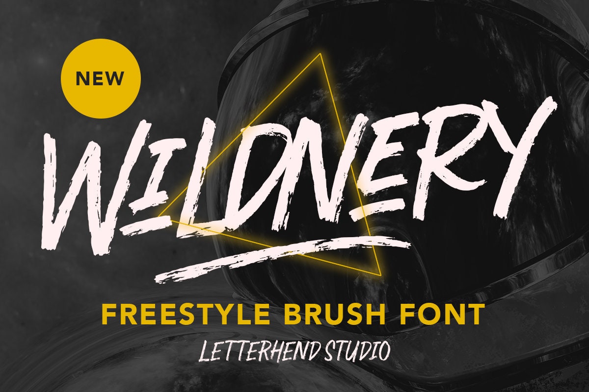 Wildnery Brush Font: Freestyle Texture, Urban Display