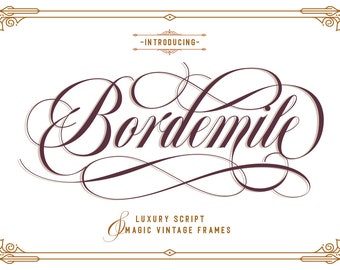 Bordemile Luxury Script Font: Elegant Glamour, Wedding Swashing,