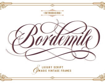 Bordemilr - Luxury Script,, elegant font, glamour font, royalfont, wedding font, romantic font, headline font, movie font,