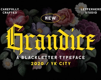 Grandice Blackletter Font: Gothic Typeface, Dark Metal Font