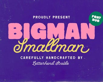 Bigman Smallman Funky Retro Font Duo