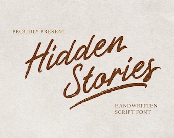 Hidden Stories Handwritten Brush Script : Rough & Textured Brush