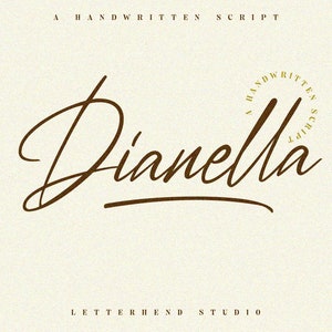Dianella Handwritten Script Font: Romantic Wedding Monoline