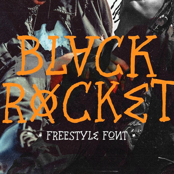 Black rocket - Freestyle Font, Bold Font, Standout, Headline, Display Font, Logo, Packaging, Brush, Magazine, Grunge, Punk, Freestyle, ,