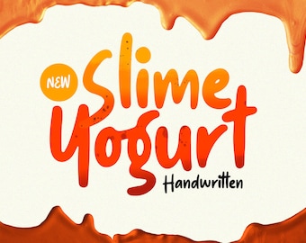Slime Yogurt, bold font, fun font, casual font, playful font, kids font, happy font, , children book, quirky font, bold handwritten font,
