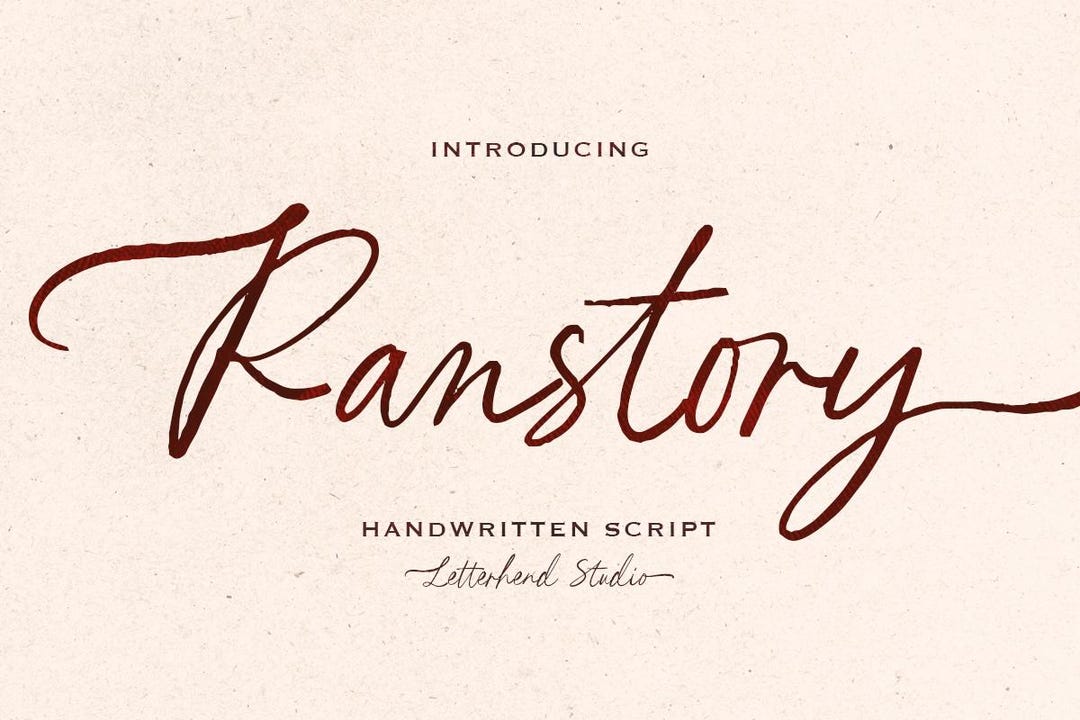 Ranstory Handwritten Script Font: Elegant Calligraphy, Logo Design - Etsy