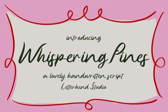 Whispering Pines Script Font: Elegant Handwritten Style