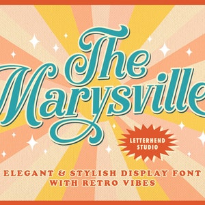 The Marysville - Retro Font,Retro Font, Funky Font, Psychedelic Font, Groovy Font, Funkies Font, Party Font, Funk, 80s Font, 70, Groovy,