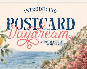 Postcard Daydream – A Coastal Font Duo