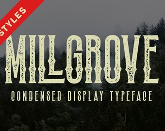 Millgrove Condensed Display Font: Rustic Western Typeface