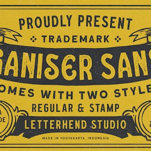 Ganiser Sans Font: Vintage Rustic Typeface with Premade Logo