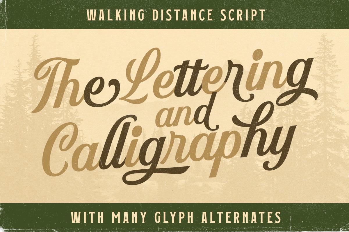 Walking Distance Font Duo: Vintage Serif & Script (logo Fonts) - Etsy