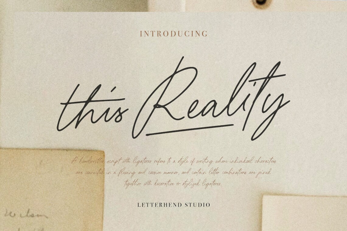 This Reality Handwritten Script Font: Chic Signature Style - Etsy