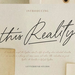 This Reality Handwritten Script Font: Chic Signature Style - Etsy