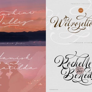 Wedding Font Bundle: 15 Script Fonts, Modern Calligraphy - Etsy