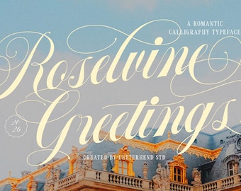 Roselvine Greetings Romantic Script With Swash