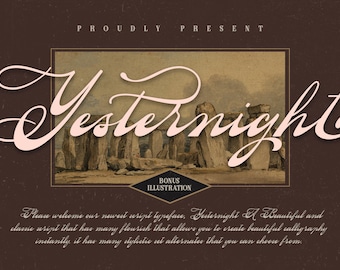 Yesternight Vintage Script Font: Classic Hand Lettering