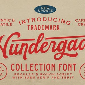 NEW UPDATE! Hundergad Collection Font, Vintage Font, Rough Font, Gritty , Rustic, Retro Font, Lettering, Calligraphy, Sans, Serif, Script