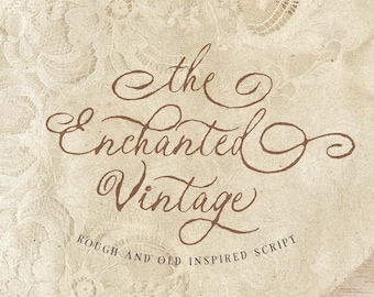 Enchanted Vintage Distressed Script for Wedding Invitations, Logos & Elegant Branding