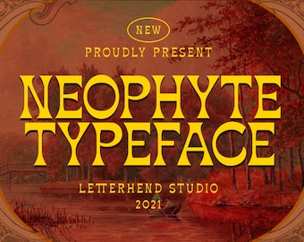 Neophyte Typeface, Vintage Font, 60s Font, Reverse Contrast, Display Font, Vintage Type, Retro Font, Quirky Font, Quirky Type, Hipster,