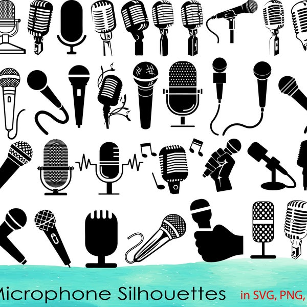 40 Microphone SVG Bundle,Microphone Clipart,Microphone DXF,Microphone Vector,Microphone png,Microphone cut files,Microphone designs