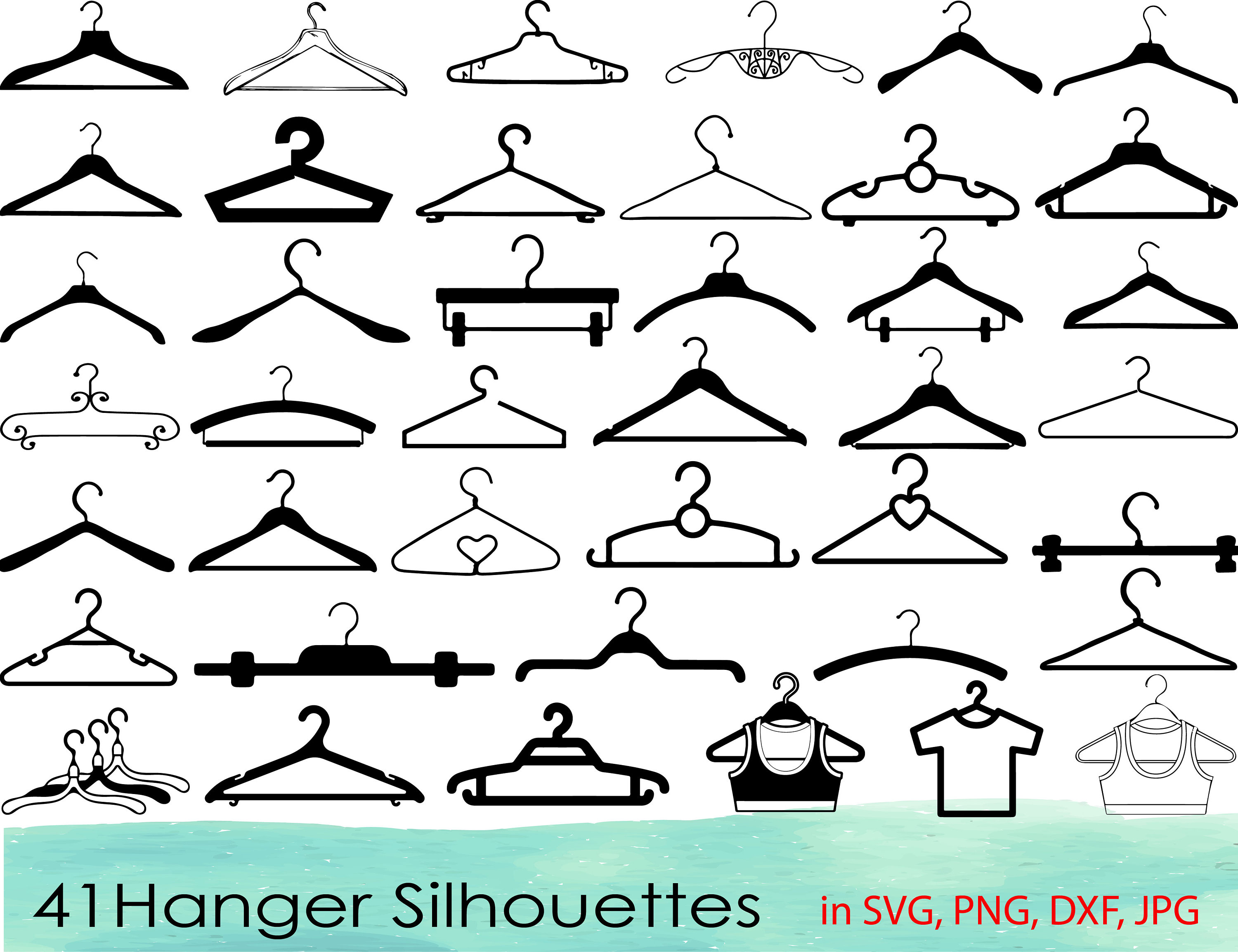 41 Hangers SVG Bundle,hangers Dxf,hangers Png,clothes Hangers Svg