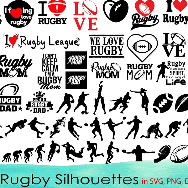 55 Rugby SVG Bundle,Rugby Clipart,Rugby DXF,Rugby Vector,Rugby png,Rugby svg bundle,Rugby dad svg, Rugby mom,Rugby Player svg