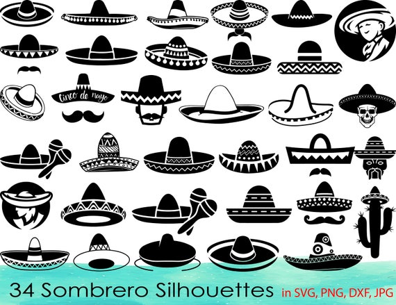 34 Sombrero SVG BundleSombrero ClipartSombrero DXFSombrero | Etsy