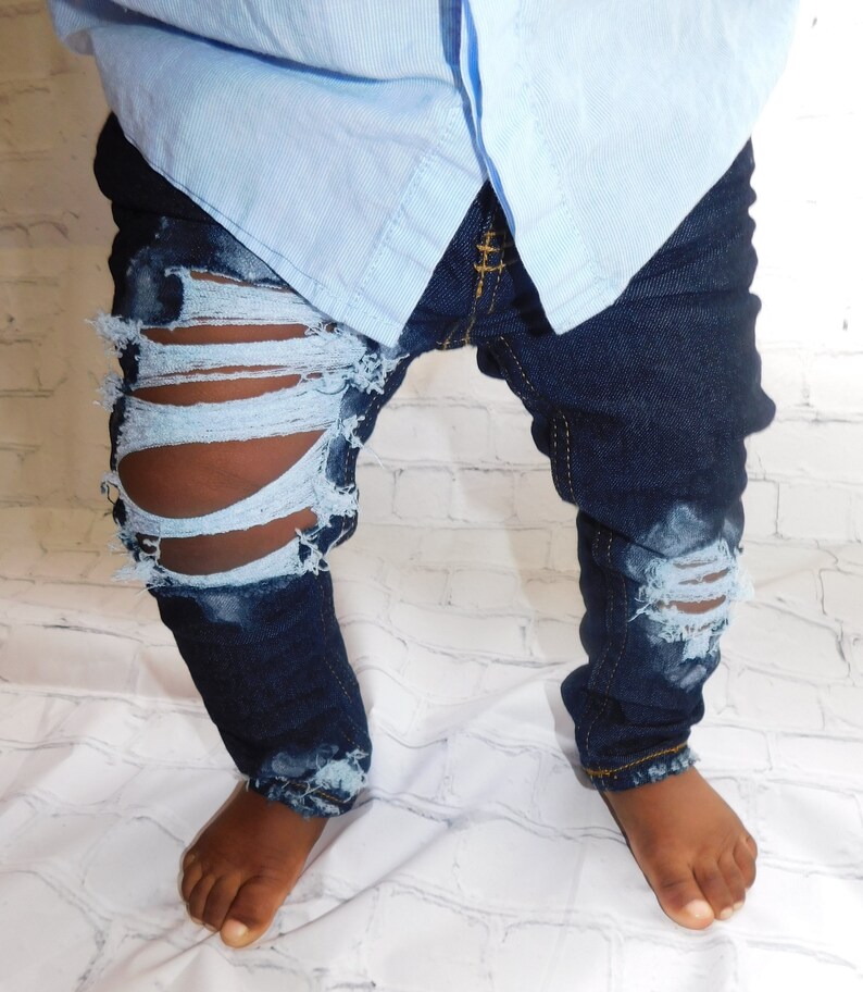 Distressed Kids Jeans Boy Jeans Girl Jeans Denim Pants Distressed Fashionable Pants I love it here distressed jeans