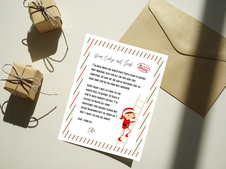 Elf Arrival Letter Template Note From Elf on the Shelf Editable Elf Elf Arrival Letter Template Note From Elf on the Shelf Editable Elf