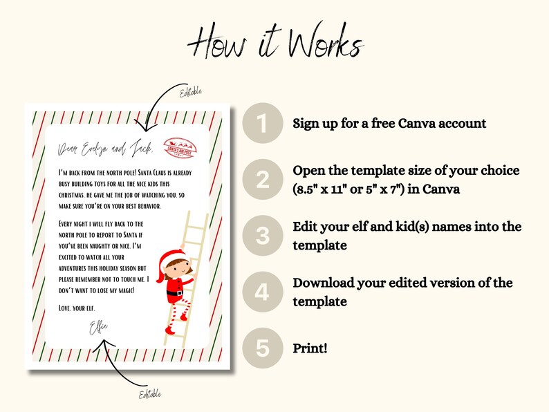 Elf Arrival Letter Template Note From Elf on the Shelf Editable Elf Elf Arrival Letter Template Note From Elf on the Shelf Editable Elf