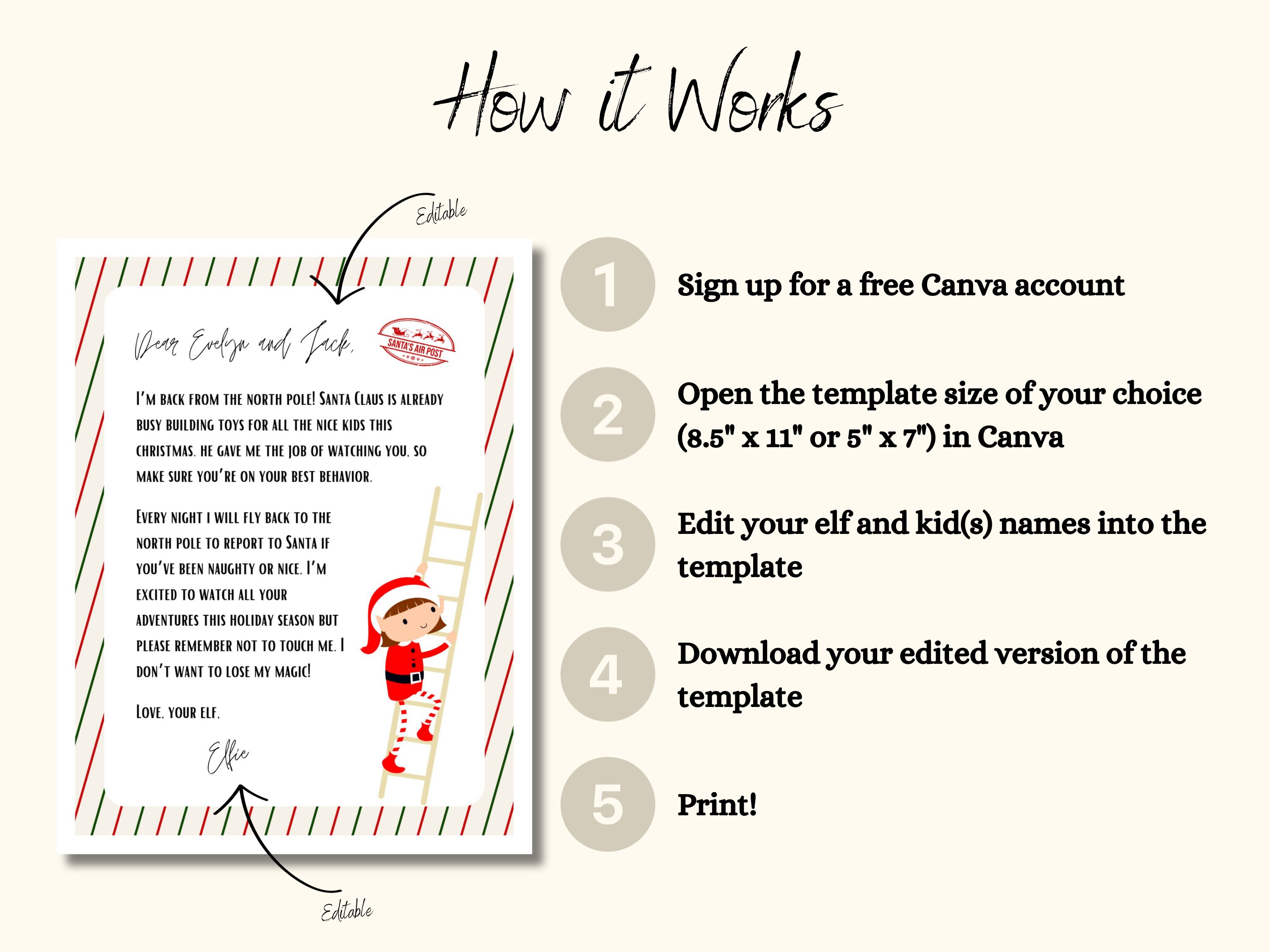 Elf Arrival Letter Template Note From Elf on the Shelf Editable Elf Elf Arrival Letter Template Note From Elf on the Shelf Editable Elf