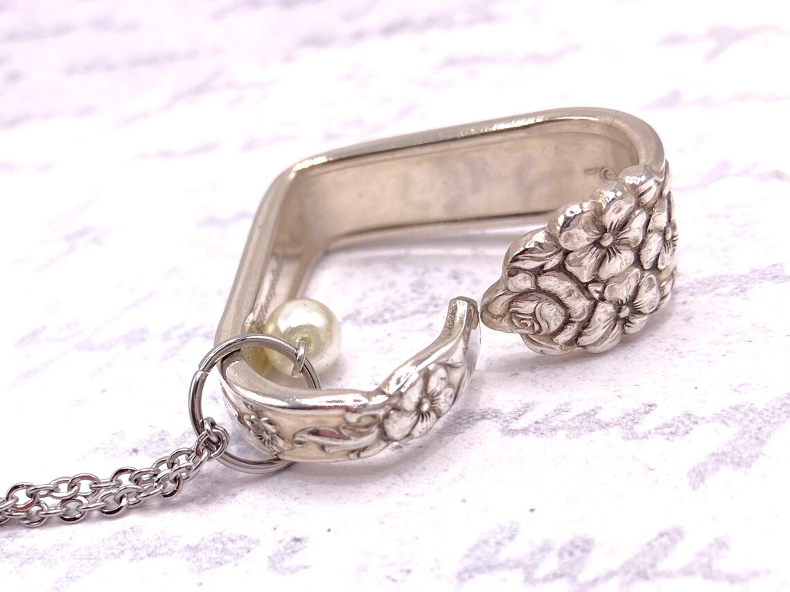 Heart Silverware Necklace 1949 Moss Rose Vintage Spoon - Etsy