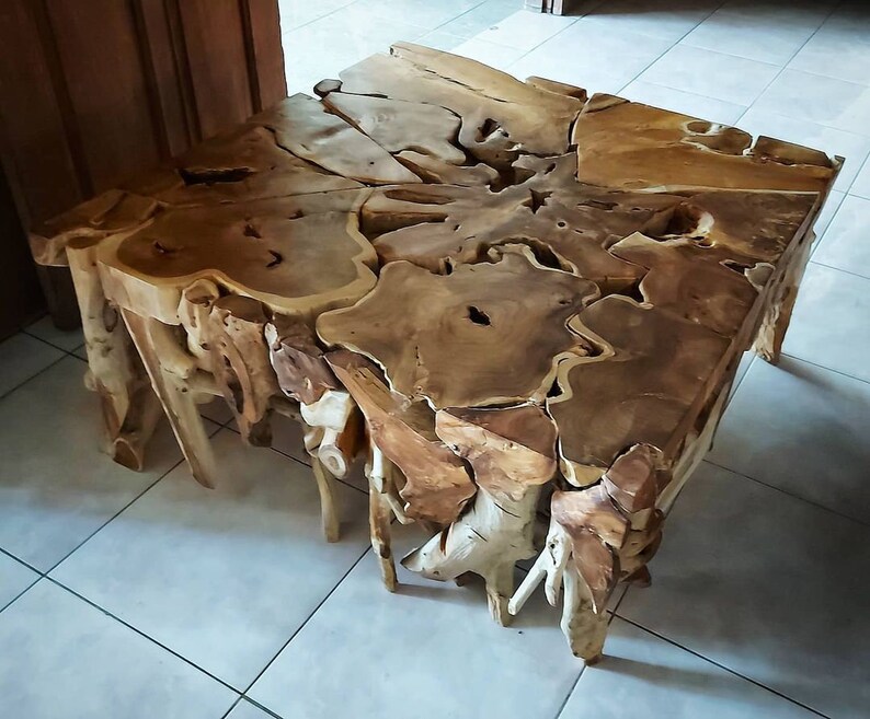 Square Drift Wood Teak Root Coffee Table High Quality Drift Etsy