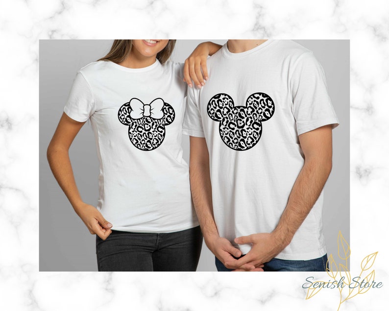 Print for Shirt Mickey /& Minnie Mouse Cheetah Leopard Svg and Png Cricut Cutting File Disney Animal Print Svg Minnie and Mickey Head