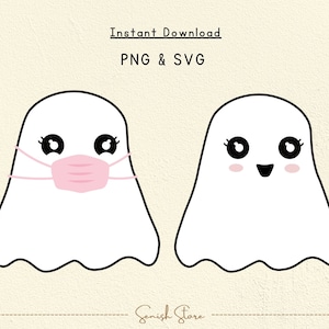 Halloween Cute Ghost Svg | Spooky Svg | Ghost Mask Svg | Halloween Silhouette | Girls Halloween | Halloween Decor | Instant Download
