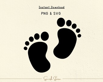 Baby Feet Svg & Png | Baby Footprint | Baby Steps | Baby Newborn Feet | Infant Feet Svg | Baby Svg | Nursery Svg|Cricut Cut File, Silhouette