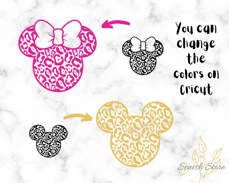 Print for Shirt Mickey /& Minnie Mouse Cheetah Leopard Svg and Png Cricut Cutting File Disney Animal Print Svg Minnie and Mickey Head