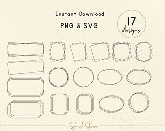 17 Minimal Frame Design Bundle Svg & Png | Wreath, Frames, Borders, Circle, Rectangles, Tags| Bithday Frame Svg Cut | File Cricut Silhouette