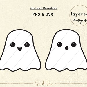 2 Halloween Ghost Layered Designs Svg & Png | Cute Ghosts Halloween | Spooky Svg | Cool Ghost |Ghost Boo|Cut File for Cricut,Silhouette