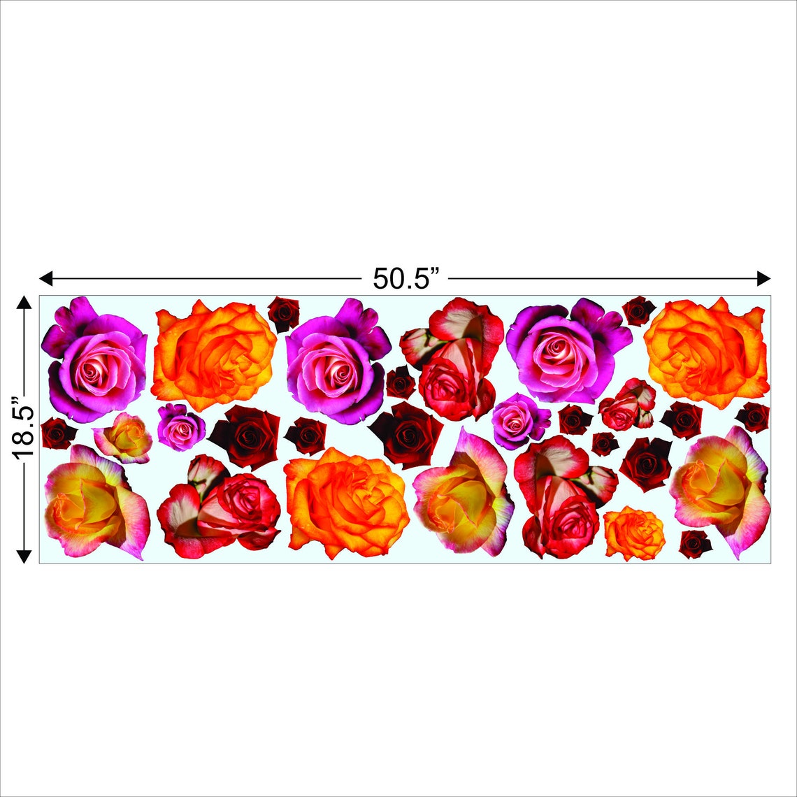 Flowers Decals Wall Roses Decals Decor Stickers Roses Peel and Etsy