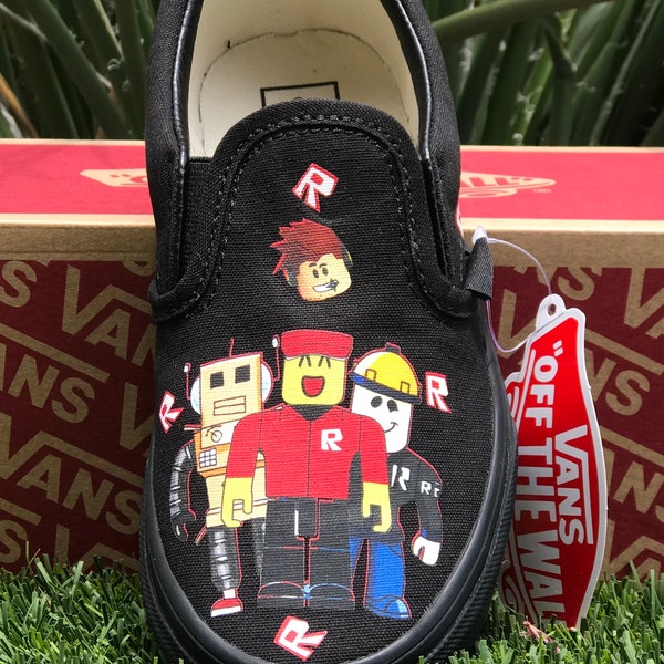 ROBLOXe Inspired Shoes on Original Vans Shoes 100% Hand Made For Kids and Adult Please read description for the size and shop policye