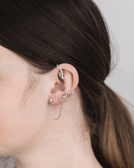 Snake Cuff Earring Crystal Earring Snake Ear Cuff Serpent