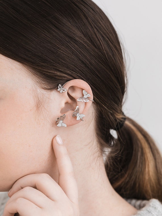 Ethereal Silver Butterfly Ear Cuff No Piercing Ear Wrap Dainty Ear Cuff Party Earrings Butterfly Jewelry Animal Earrings Gift for Her Etsy Canada