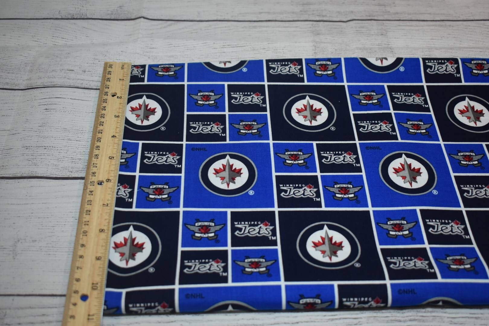 NHL Winnipeg Jets Block print fabric Etsy