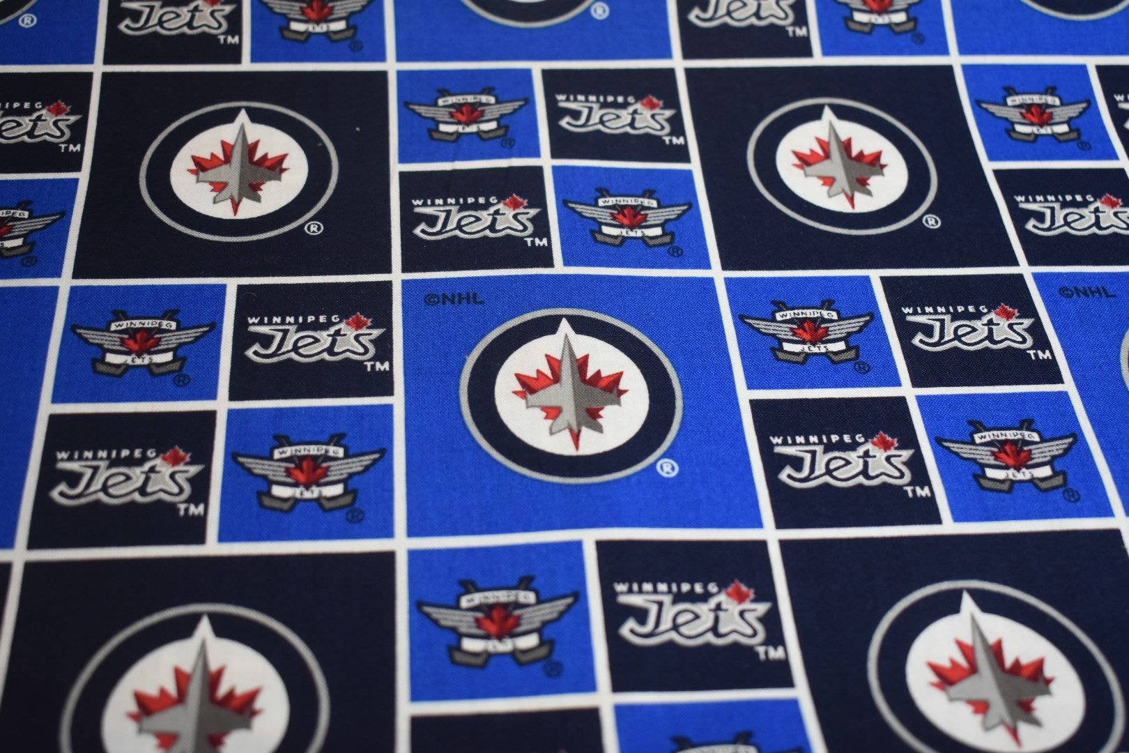 NHL Winnipeg Jets Block print fabric Etsy