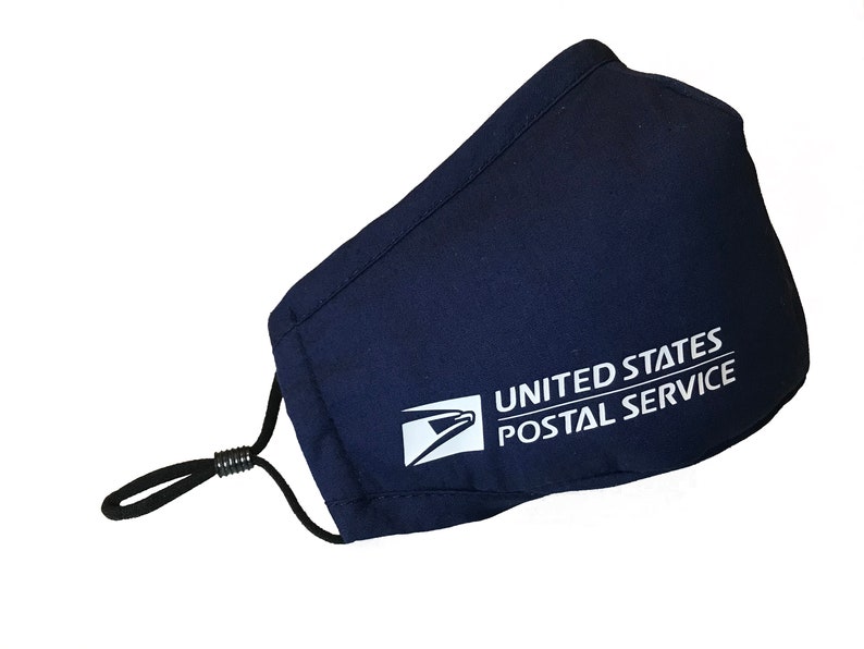 USPS Postal Service Face Mask with Filter Pocket 3 Layer Etsy