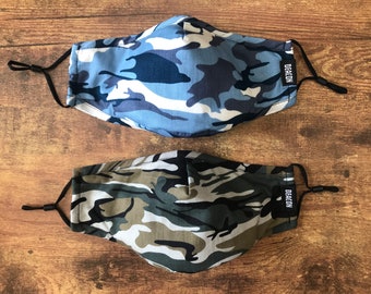 Blue Camo Mask Etsy