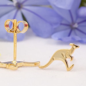 Kangaroo Stud Earrings 18k Gold Fill in Sterling Silver/Kangaroo Stud Earrings/Kangaroo Earrings/Australian Animal Earrings/Wallaby Studs