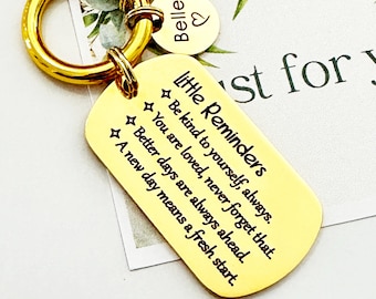 Personalised Engraved Stainless Steel Keychain: Inspirational Little Reminders Gift